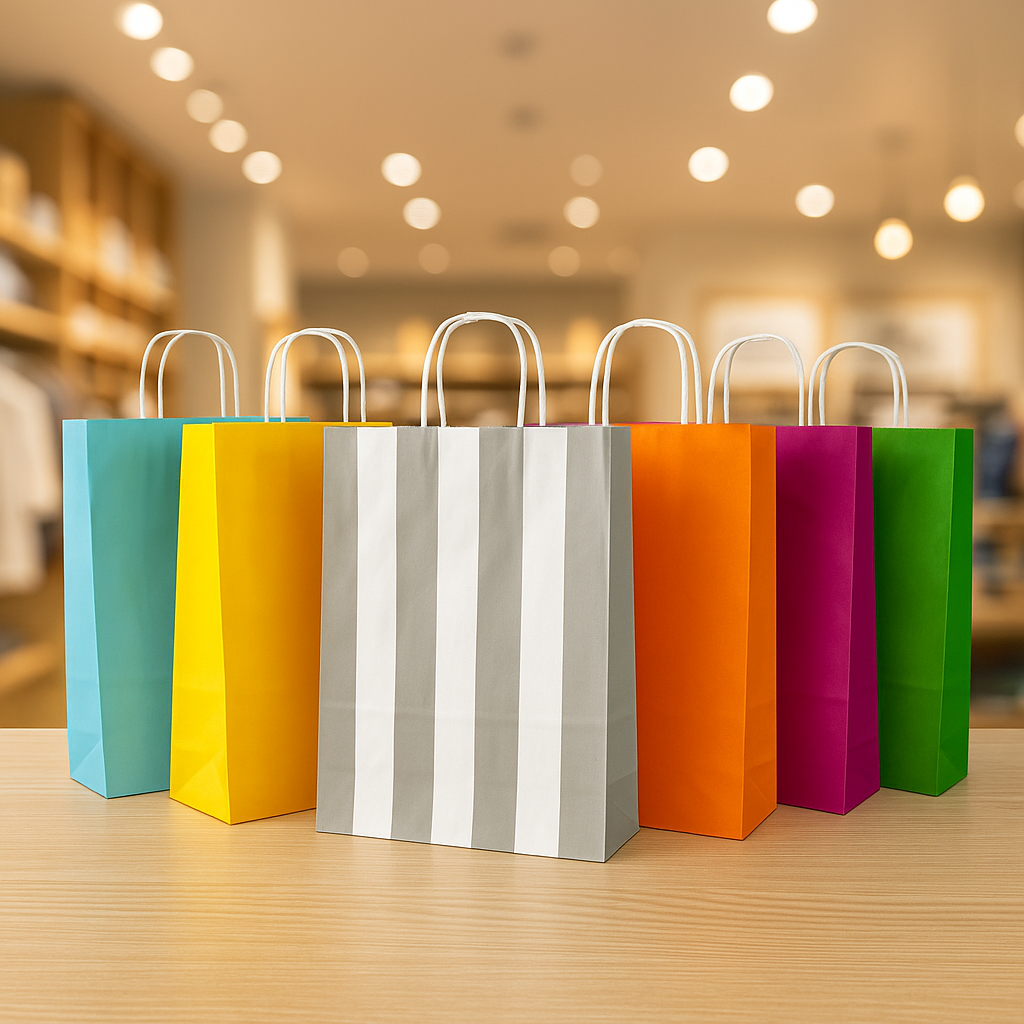 colour twist handle paper bags