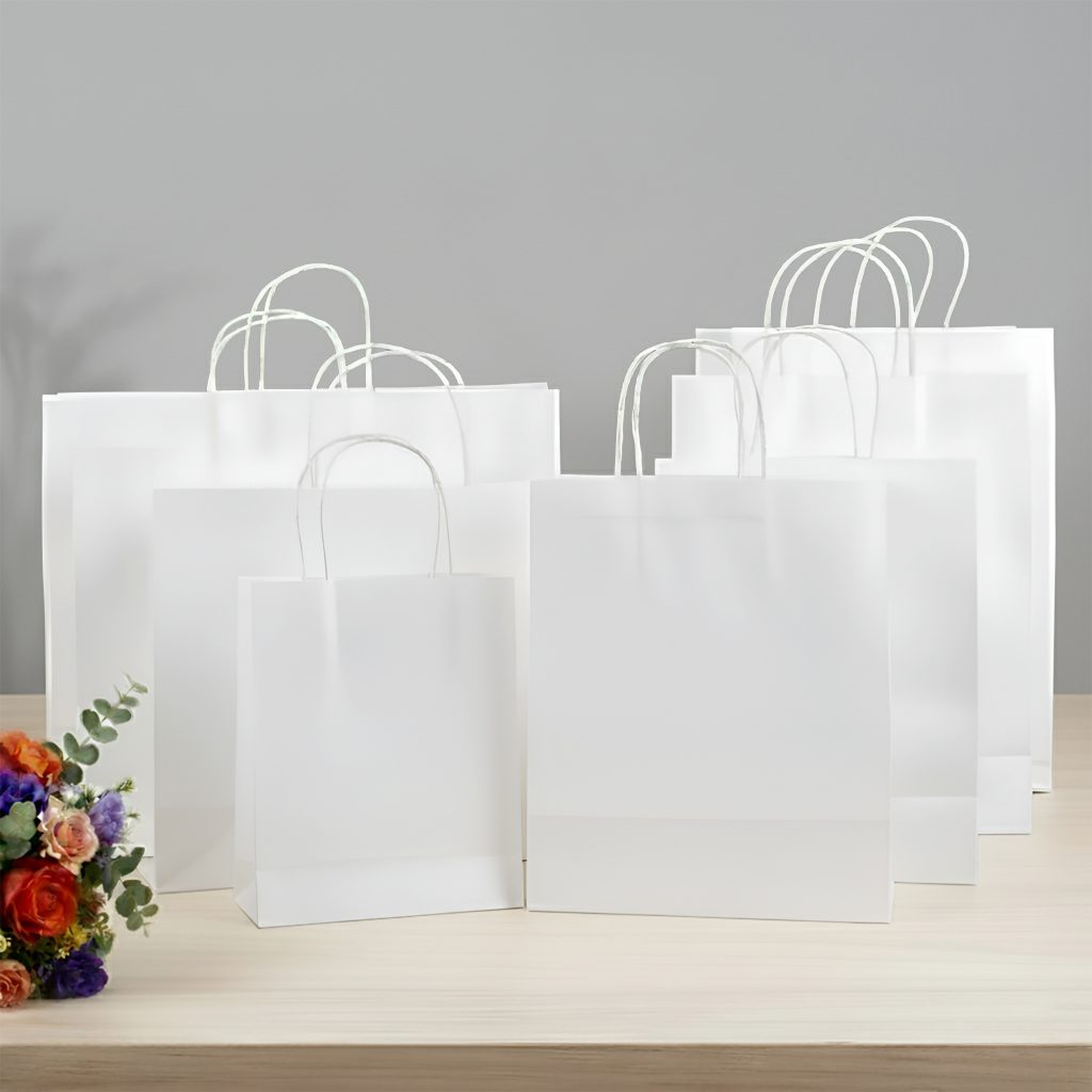 white twist handle paper bags